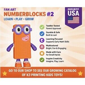 Number Blocks Fan Art Kids Toy #2 Toddler Tested USA Made
